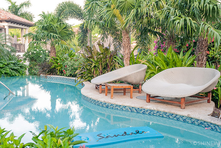 Curly Hair Travel: Humid Caribbean Weather Sandals Grenada South Seas Waterfall River Pool Junior Suites photo by Jennifer Leigh Adams