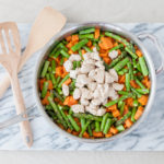 sweet potato chicken skillet with calphalon serving utensils