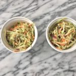 two bowls of dairy free coleslaw