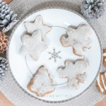 gluten free gingerbread cookies on snowflake plate