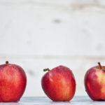 red apples in a row