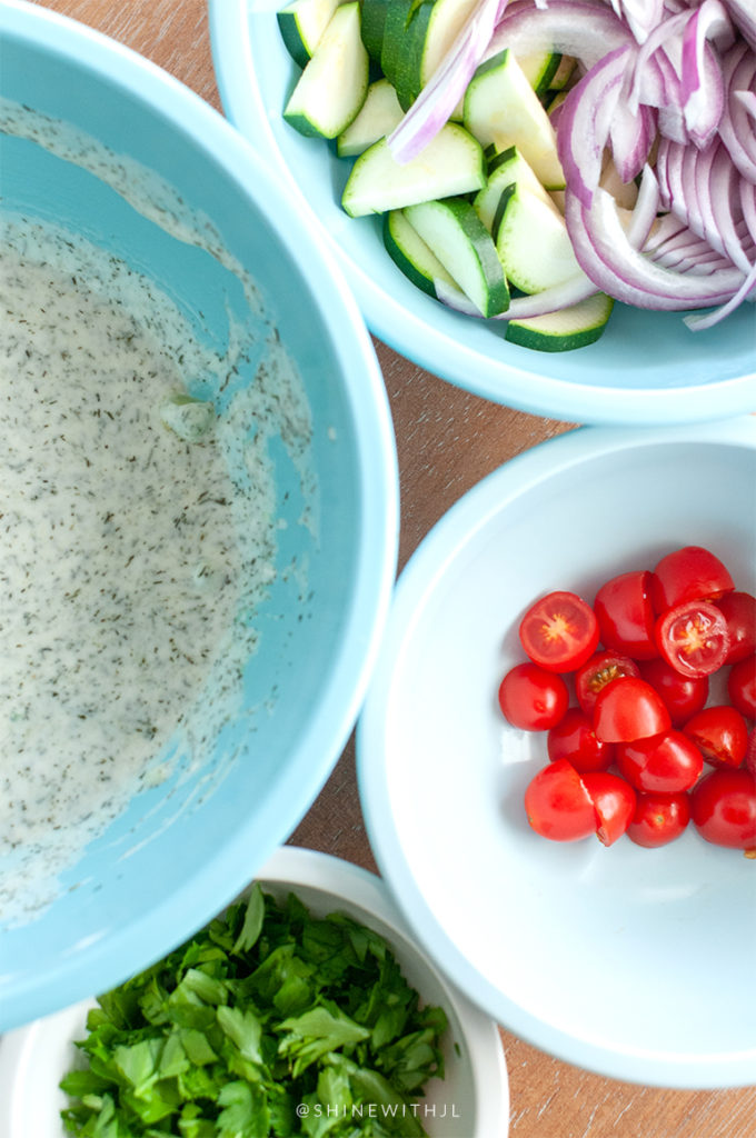 chopped vegetables in blue bowls shinewithjl