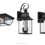 black outdoor wall lanterns and flush mount ceiling light