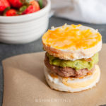 egg breakfast sandwich sausage and guacamole shinewihtjl