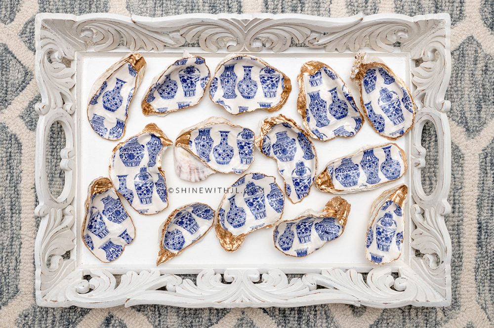 How To Decoupage Oyster Shells Ring Dish Shine with JL