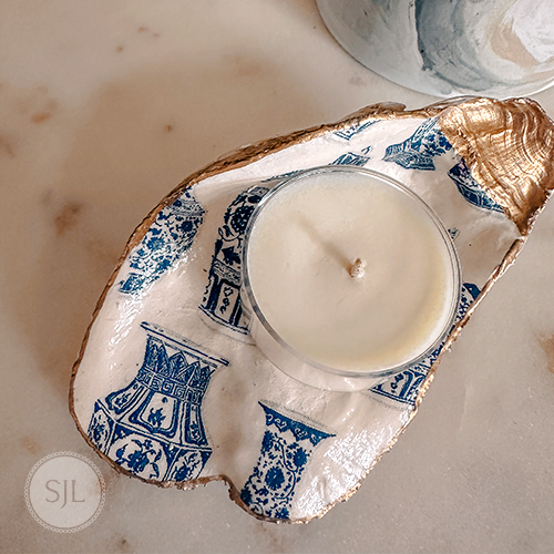 Tea-Light-Votive-Oyster-Shell-Design Tea Light Votive Oyster Shell Design