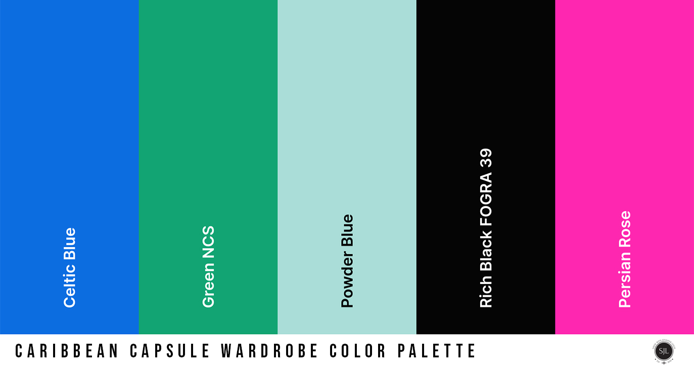 Caribbean Capsule Wardrobe Color Palette