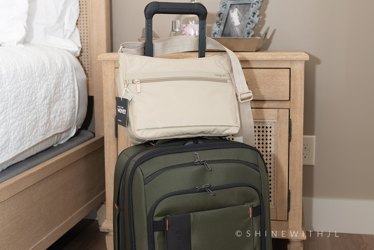Hedgren Harpers Small Inner City RFID Bag on Briggs-and-Riley Carry On Luggage