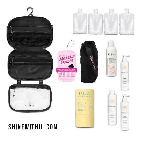 Travelers Innersense travel set and toiletry bag – beauty gifts for Italy travelers
