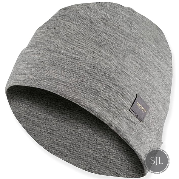 Grey merino wool pull on hat for chilly mornings and evenings while traveling Italy during early spring.