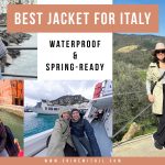 Collage of ShinewithJL wearing the best jacket for italy travel during spring. This waterproof trench coat went everywhere.