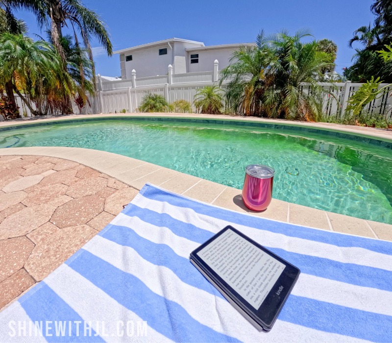 Slow Mornings Anna Maria Island Rental Relaxing poolside morning at an Anna Maria Island vacation rental