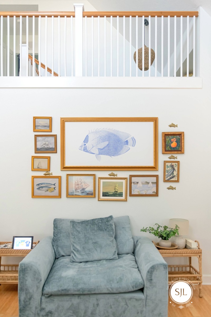 French Blue and Sage Green Coastal Decor French blue and sage green coastal decor inside an Anna Maria Island rental