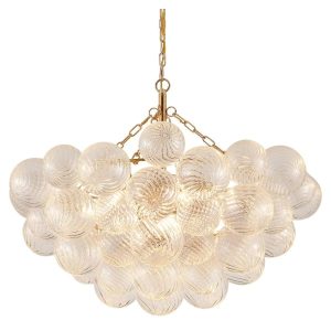 French Coastal Gold Bubble Ball Glass Chandelier French Coastal Gold Bubble Ball Glass Chandelier