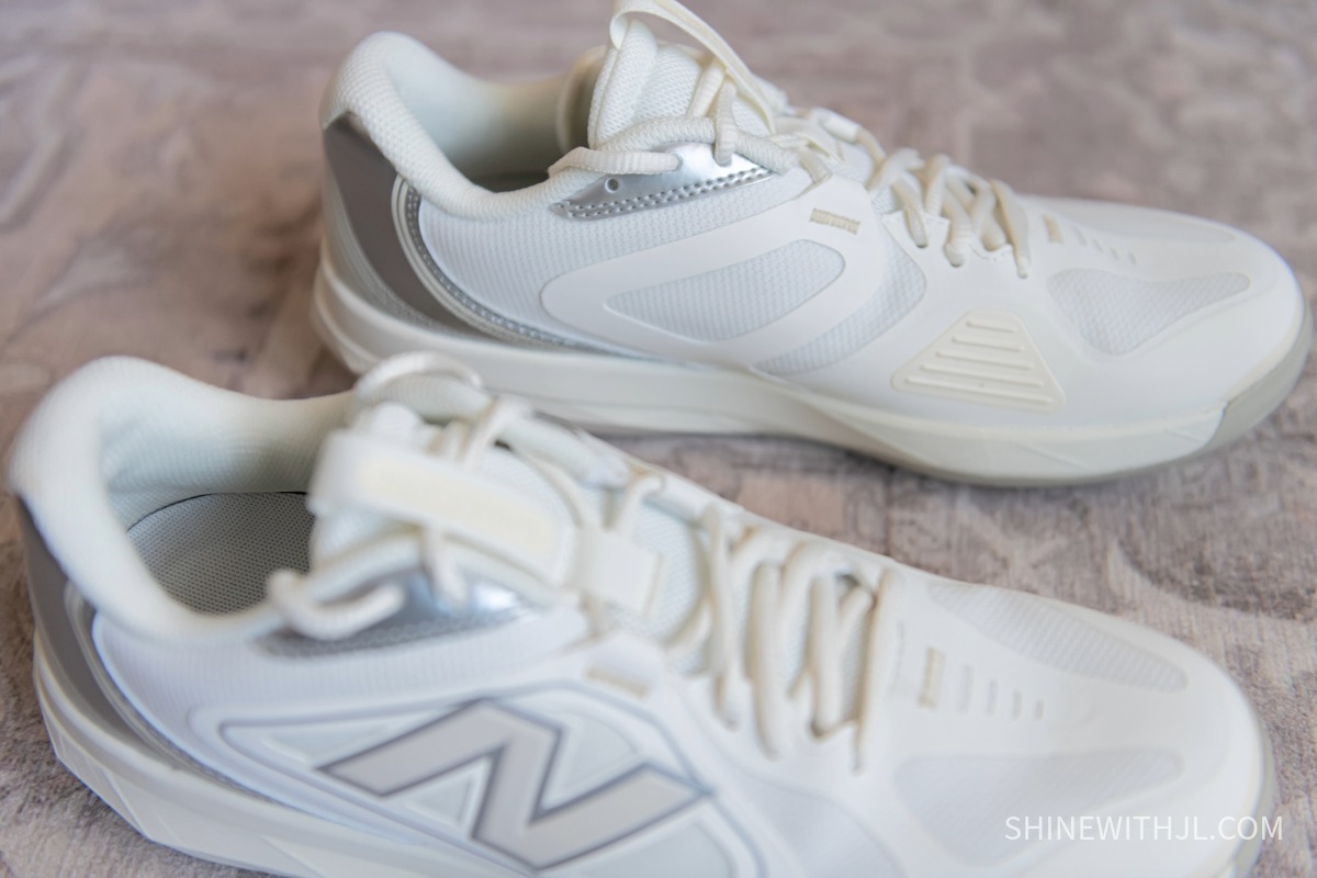 New Balance FuelCell 796 Womens Sneaker Review Side view of the New Balance FuelCell 796 V5 showing the upper and court sole