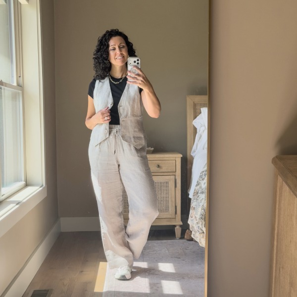 Quince Flax Wide-Leg Linen Pants Quince flax wide-leg linen pants styled for my Barcelona carry-on wardrobe