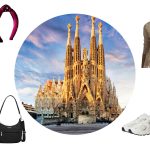 Barcelona carry-on wardrobe for late September and early October with Sagrada Família, linen clothing, walking sneakers and travel accessories